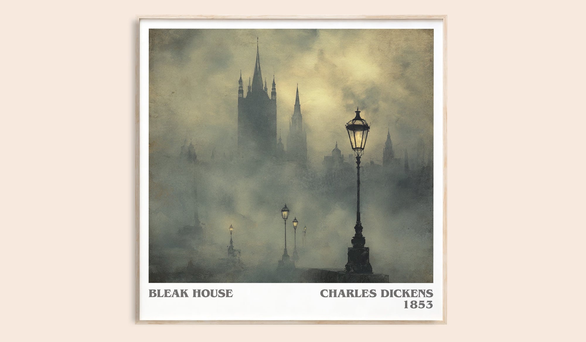 Bleak House literary book poster by Charles Dickens – framed literary art print