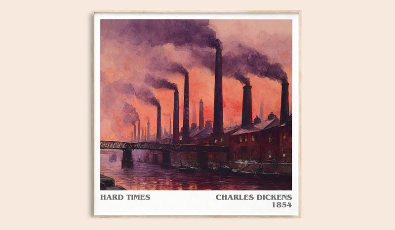 Hard Times literary book poster by Charles Dickens – framed literary art print