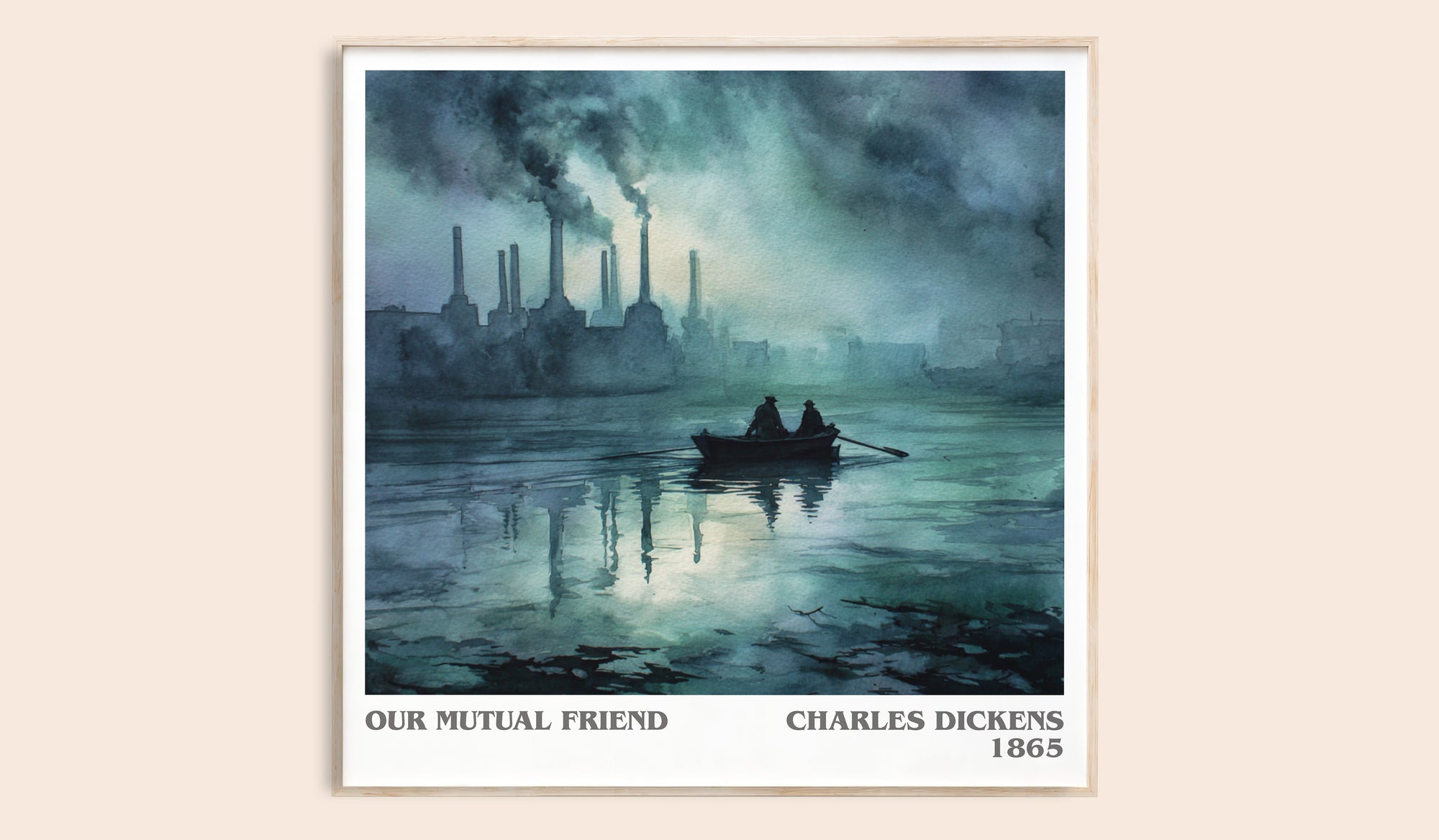 Our Mutual Friend literary book poster by Charles Dickens – framed literary art print
