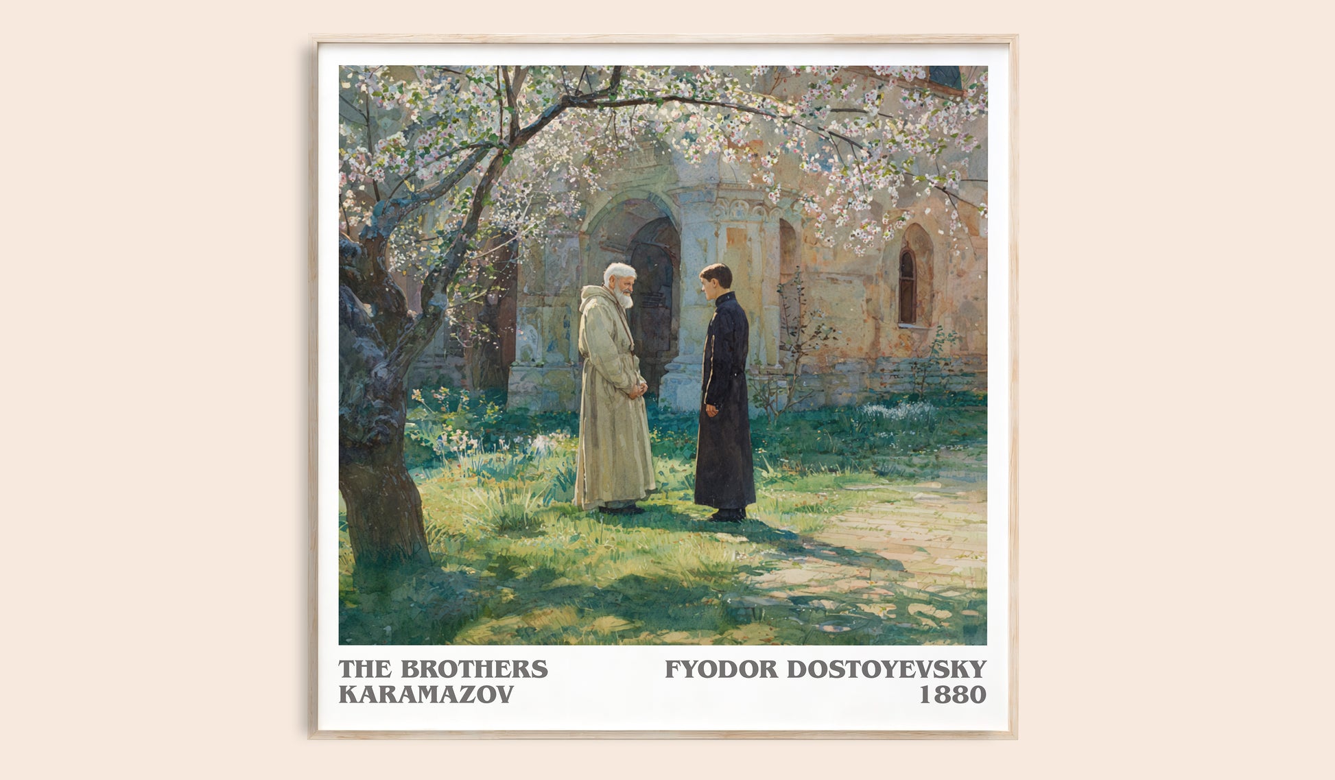 The Brothers Karamazov literary book poster by Fyodor Dostoyevsky – framed literary art print