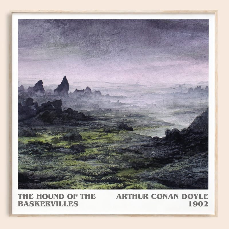 The Hound Of The Baskervilles literary book poster by Arthur Conan Doyle – framed literary art print
