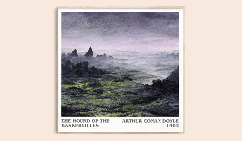 The Hound Of The Baskervilles literary book poster by Arthur Conan Doyle – framed literary art print
