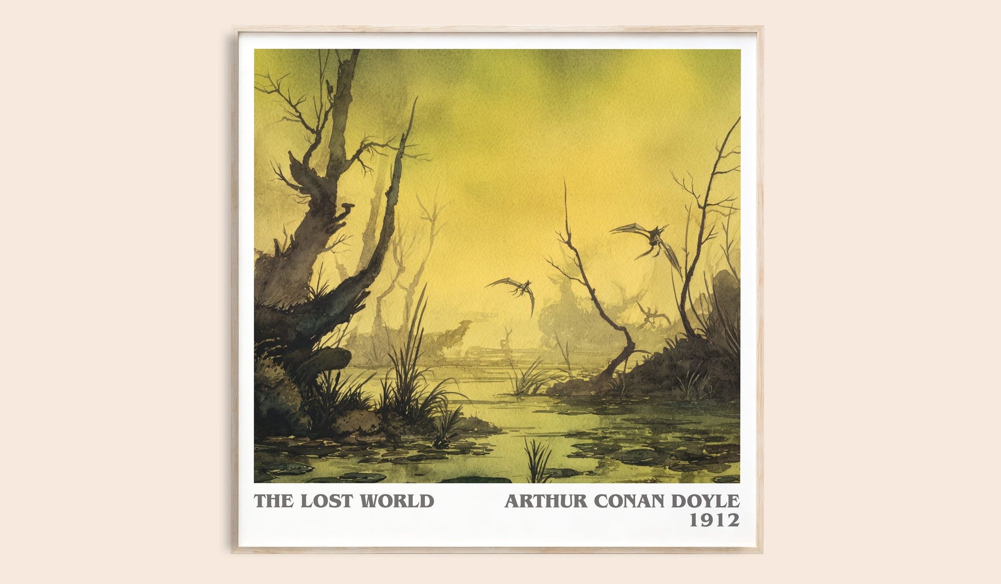 The Lost World literary book poster by Arthur Conan Doyle – framed literary art print