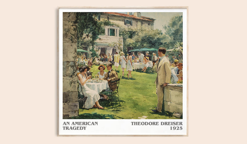 An American Tragedy literary book poster by Theodore Dreiser – framed literary art print