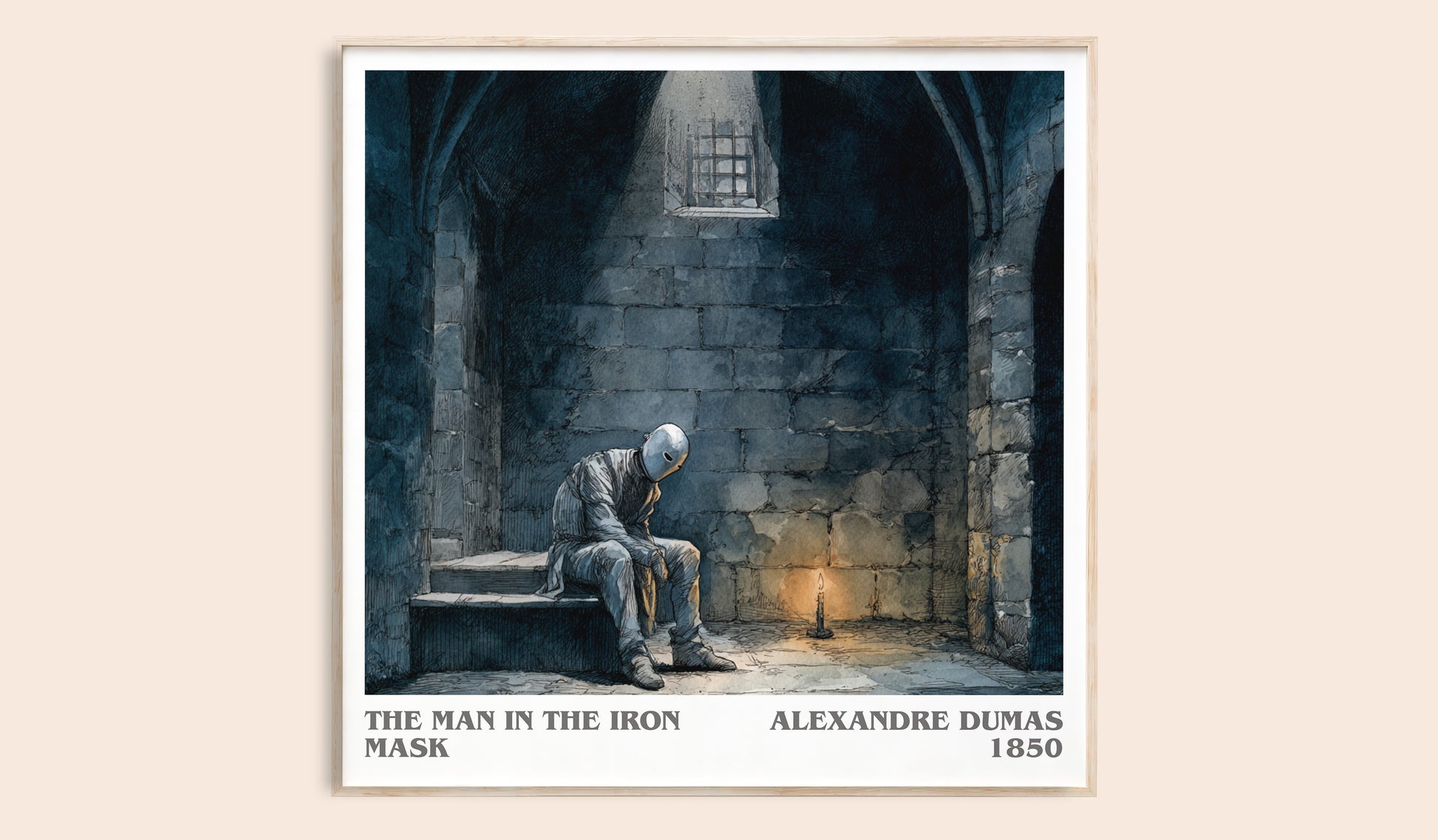 The Man in the Iron Mask literary book poster by Alexandre Dumas – framed literary art print