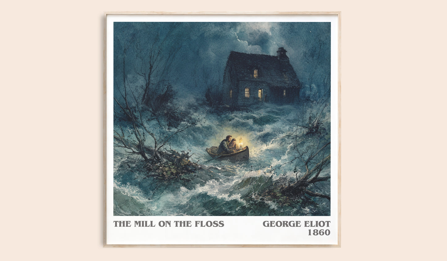 The Mill On The Floss literary book poster by George Eliot – framed literary art print