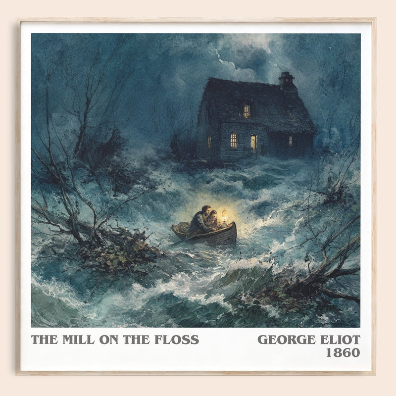 The Mill On The Floss literary book poster by George Eliot – framed literary art print