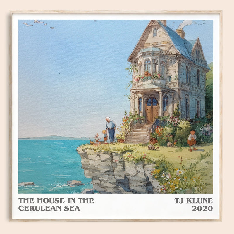 The House in the Cerulean Sea literary book poster by TJ Klune – framed literary art print