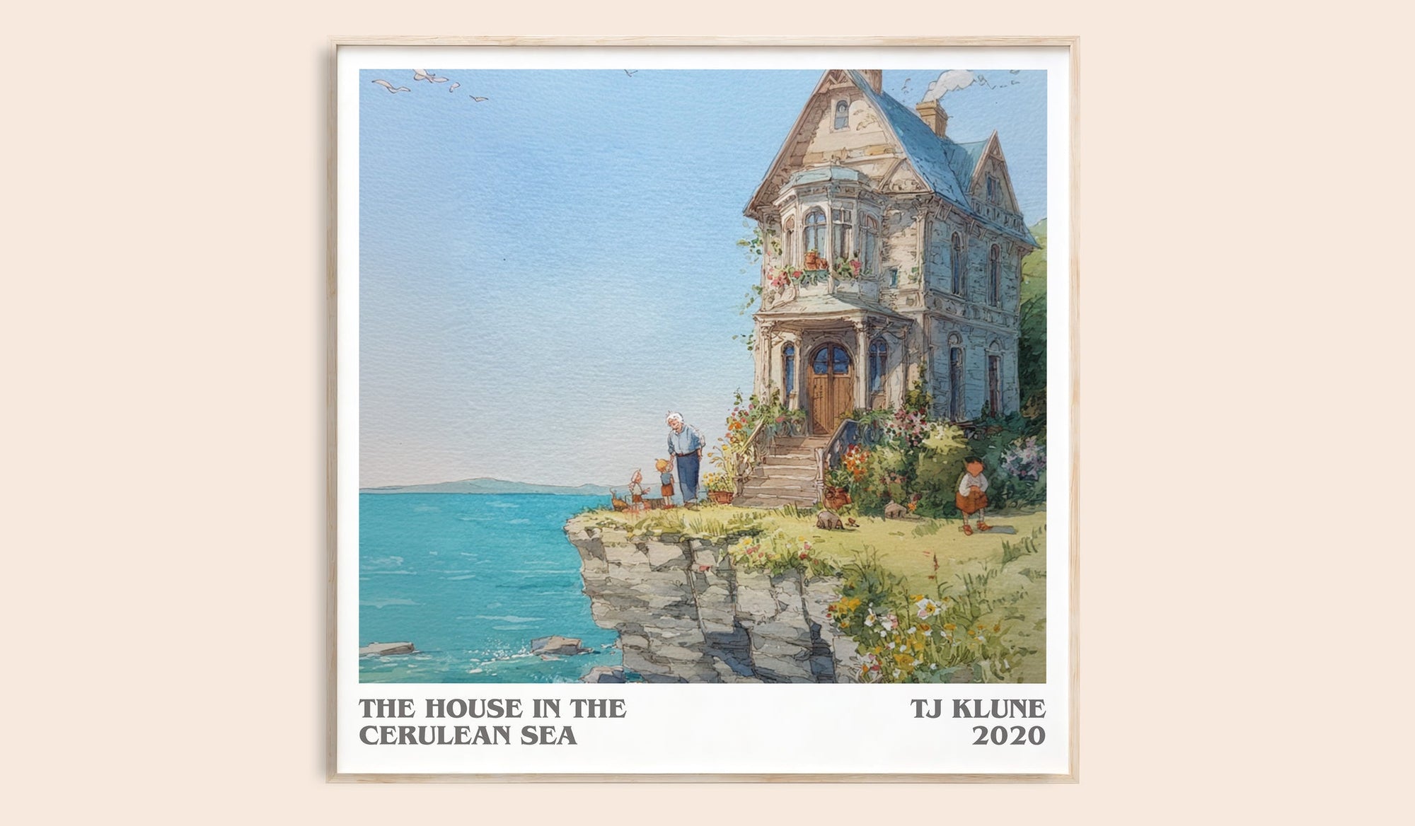 The House in the Cerulean Sea literary book poster by TJ Klune – framed literary art print