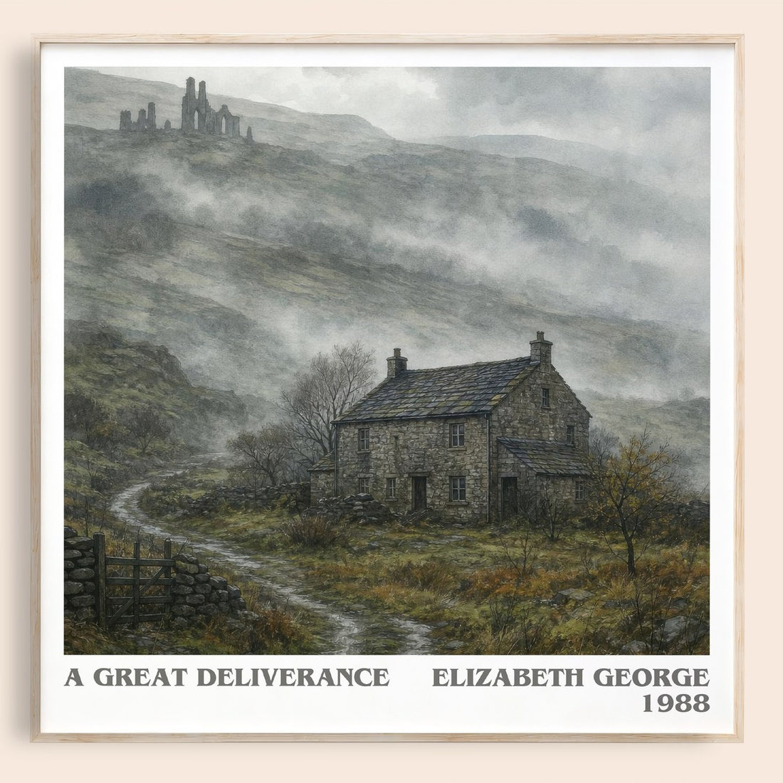 A Great Deliverance literary book poster by Elizabeth George – framed literary art print