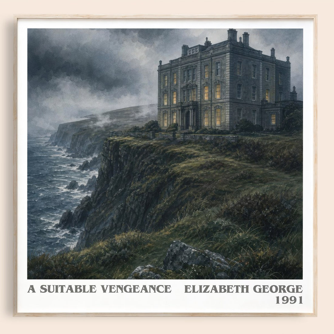 A Suitable Vengeance literary book poster by Elizabeth George – framed literary art print
