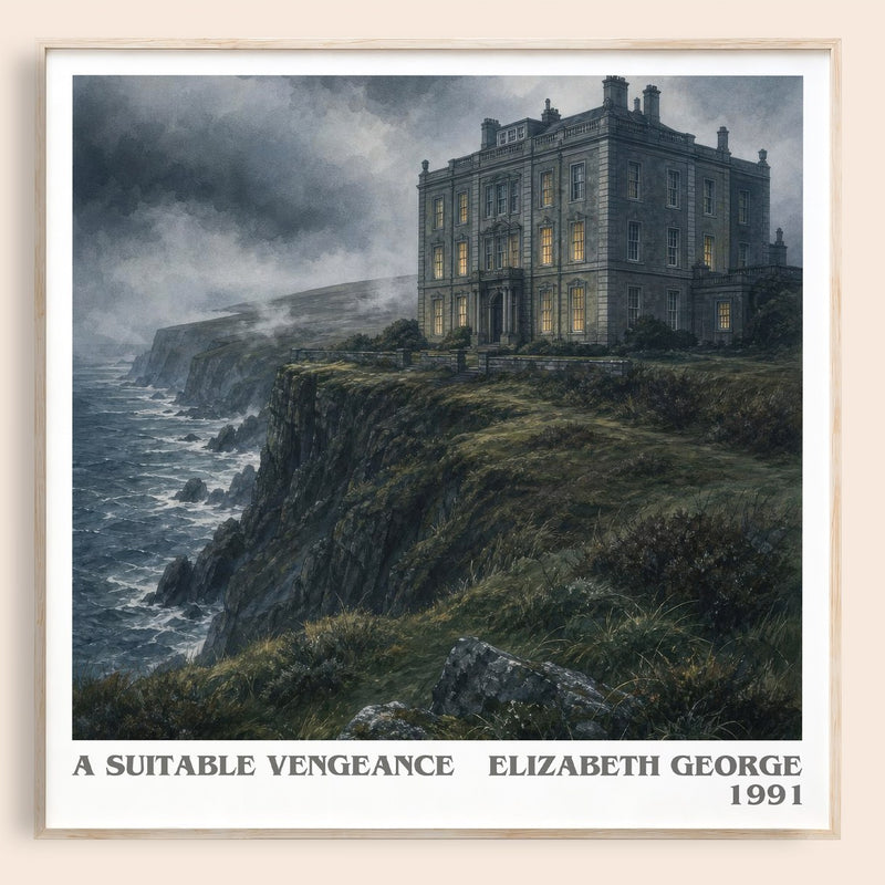 A Suitable Vengeance literary book poster by Elizabeth George – framed literary art print