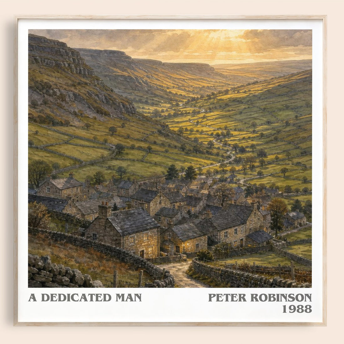 A Dedicated Man literary book poster by Peter Robinson – framed literary art print