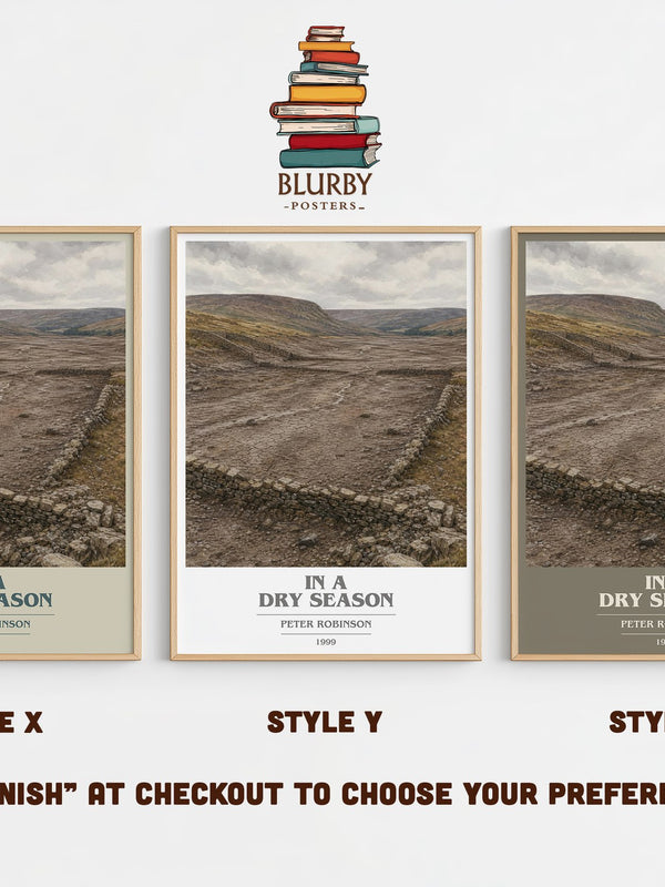 In a Dry Season book cover print in frame leaning in hallway – crime wall art