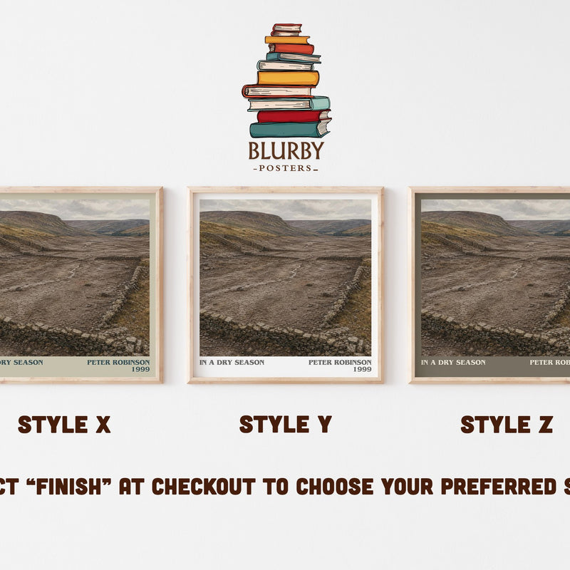 In a Dry Season literary print in frame leaning in hallway – crime wall art