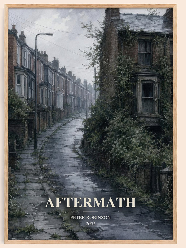Aftermath watercolour book poster by Peter Robinson – framed literary art print