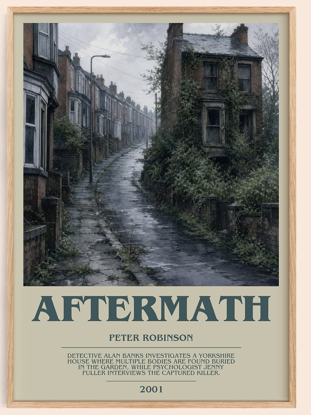 Aftermath bookish book poster by Peter Robinson – framed literary art print