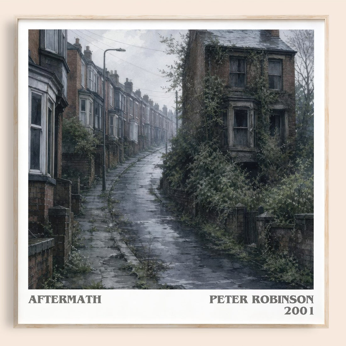 Aftermath literary book poster by Peter Robinson – framed literary art print