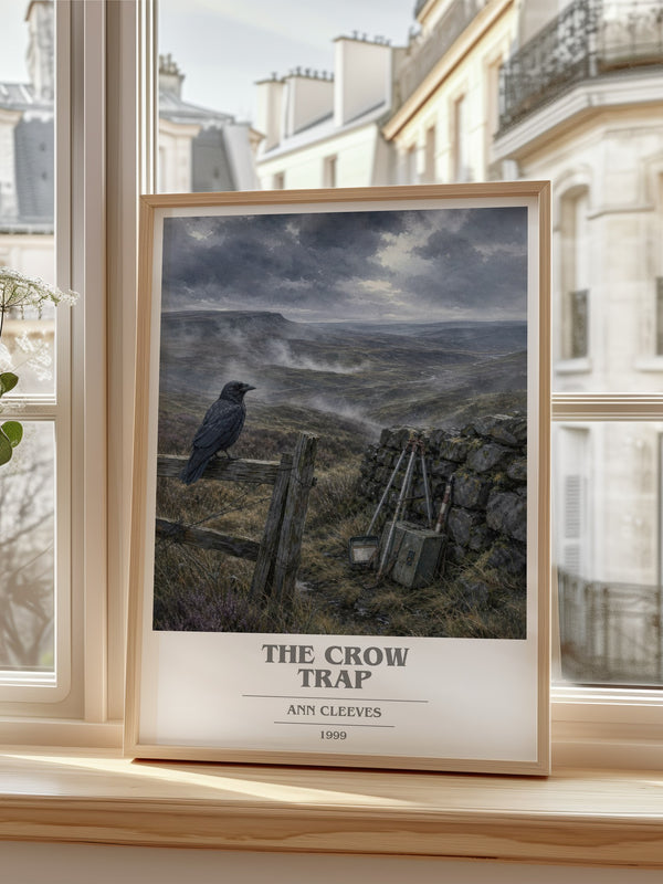 The Crow Trap book cover poster colour and style options – Ann Cleeves book art