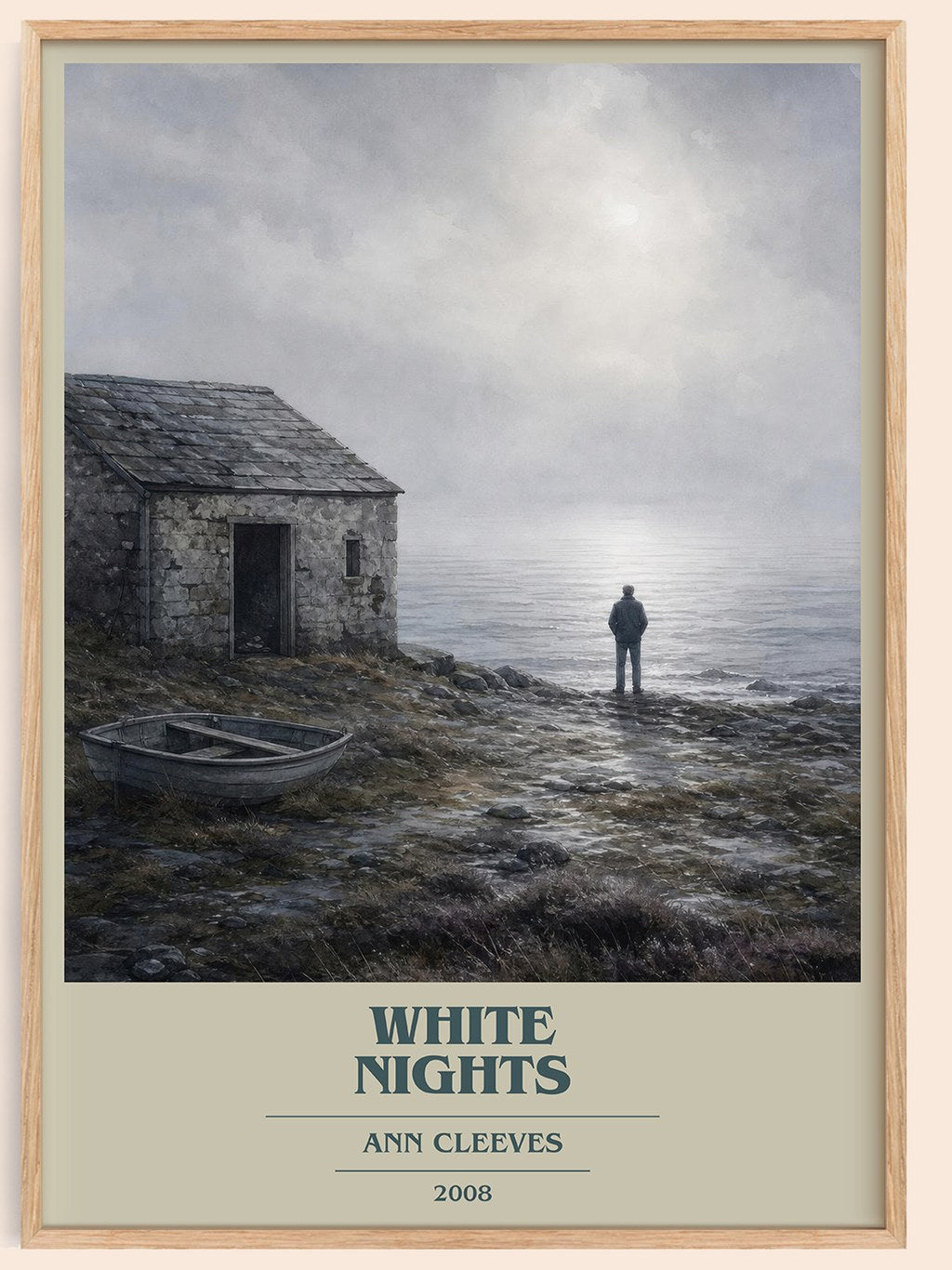 White Nights book cover book poster by Ann Cleeves – framed literary art print