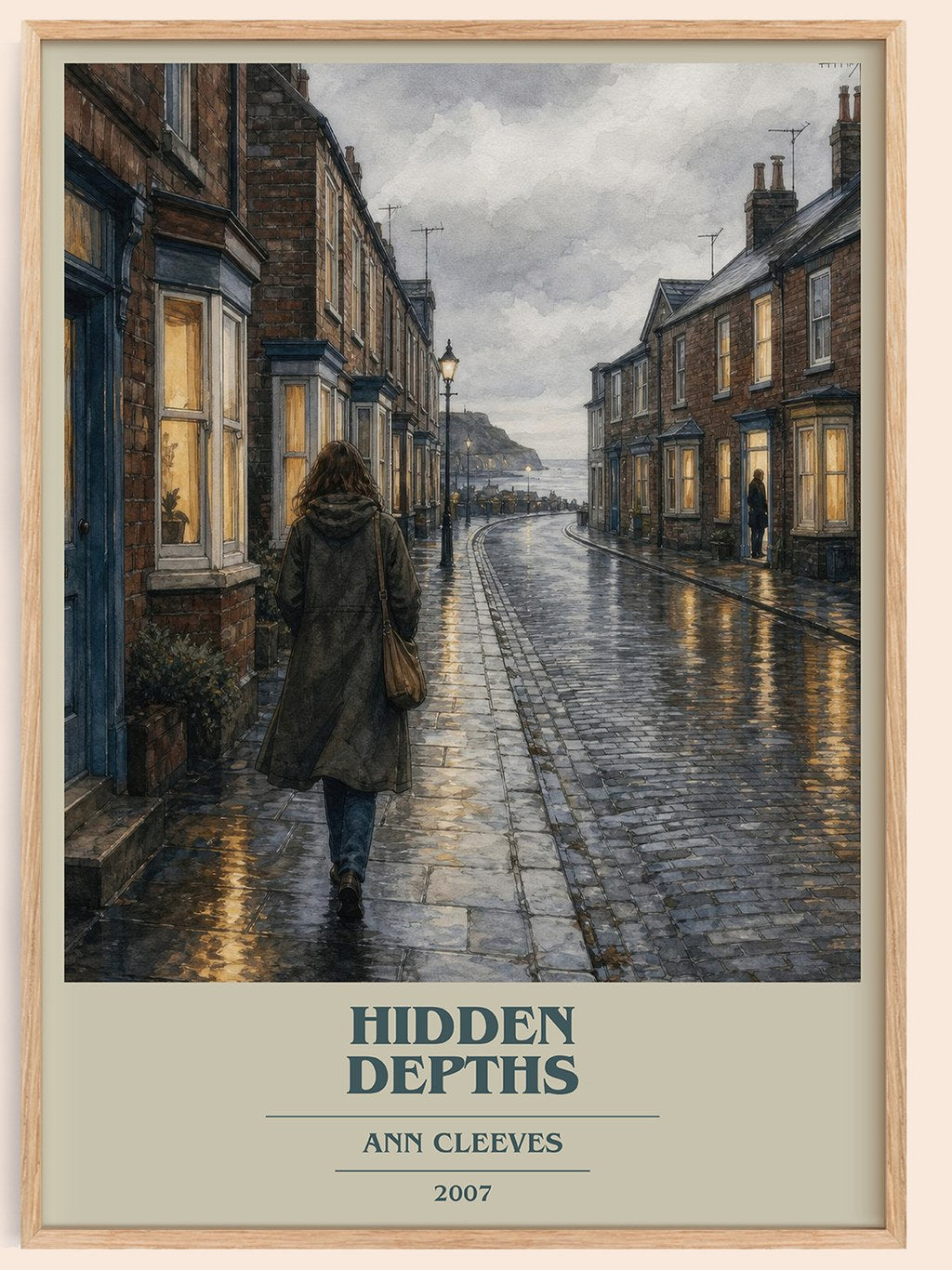 Hidden Depths book cover book poster by Ann Cleeves – framed literary art print