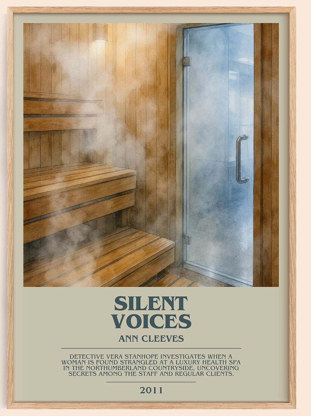 Silent Voices bookish book poster by Ann Cleeves – framed literary art print
