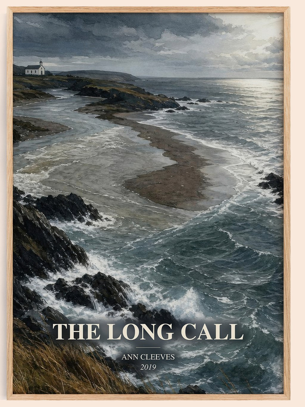 The Long Call watercolour book poster by Ann Cleeves – framed literary art print