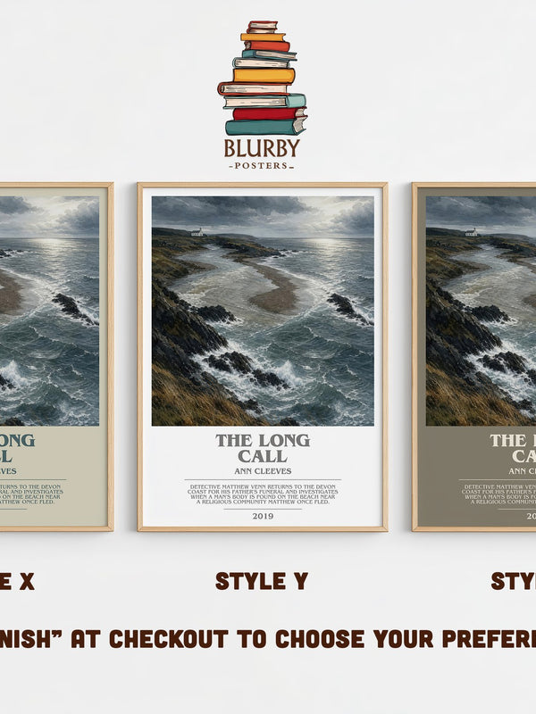 The Long Call bookish print in frame leaning in hallway – mystery wall art