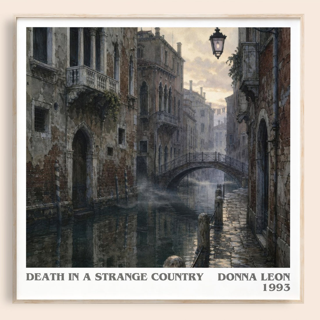 Death in a Strange Country literary book poster by Donna Leon – framed literary art print