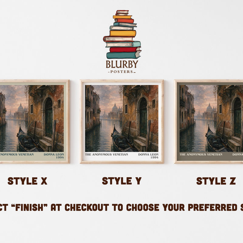 The Anonymous Venetian literary print in frame leaning in hallway – literary fiction wall art