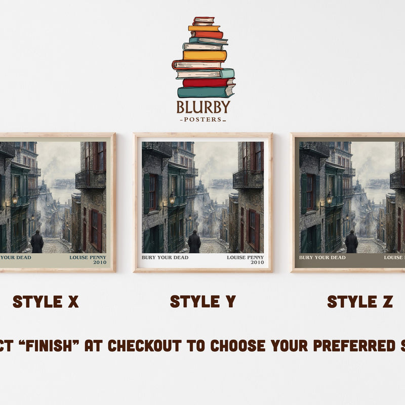 Bury Your Dead literary print in frame leaning in hallway – mystery wall art