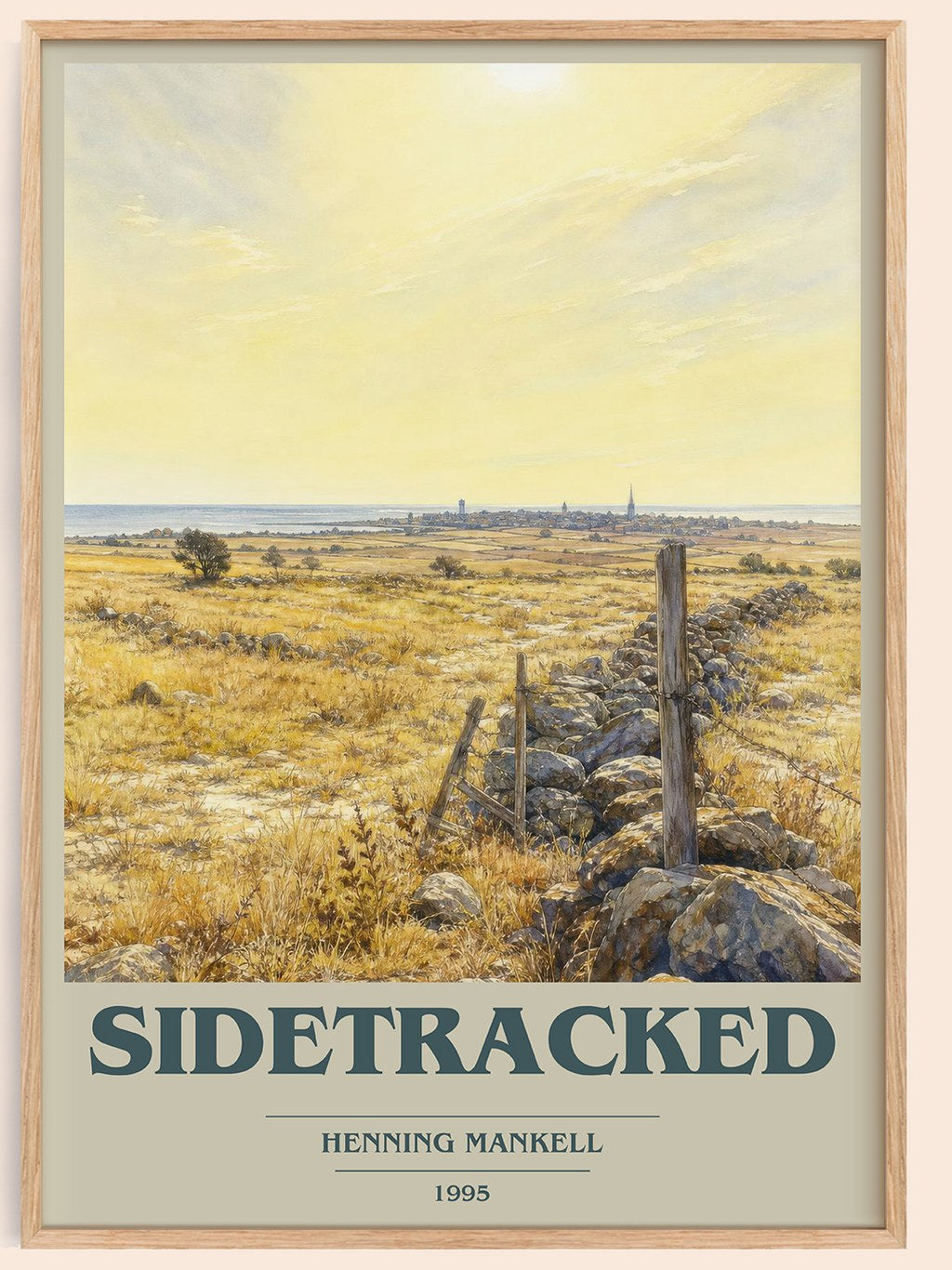Sidetracked book cover book poster by Henning Mankell – framed literary art print
