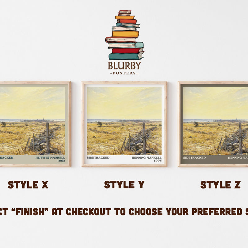 Sidetracked literary print in frame leaning in hallway – crime wall art