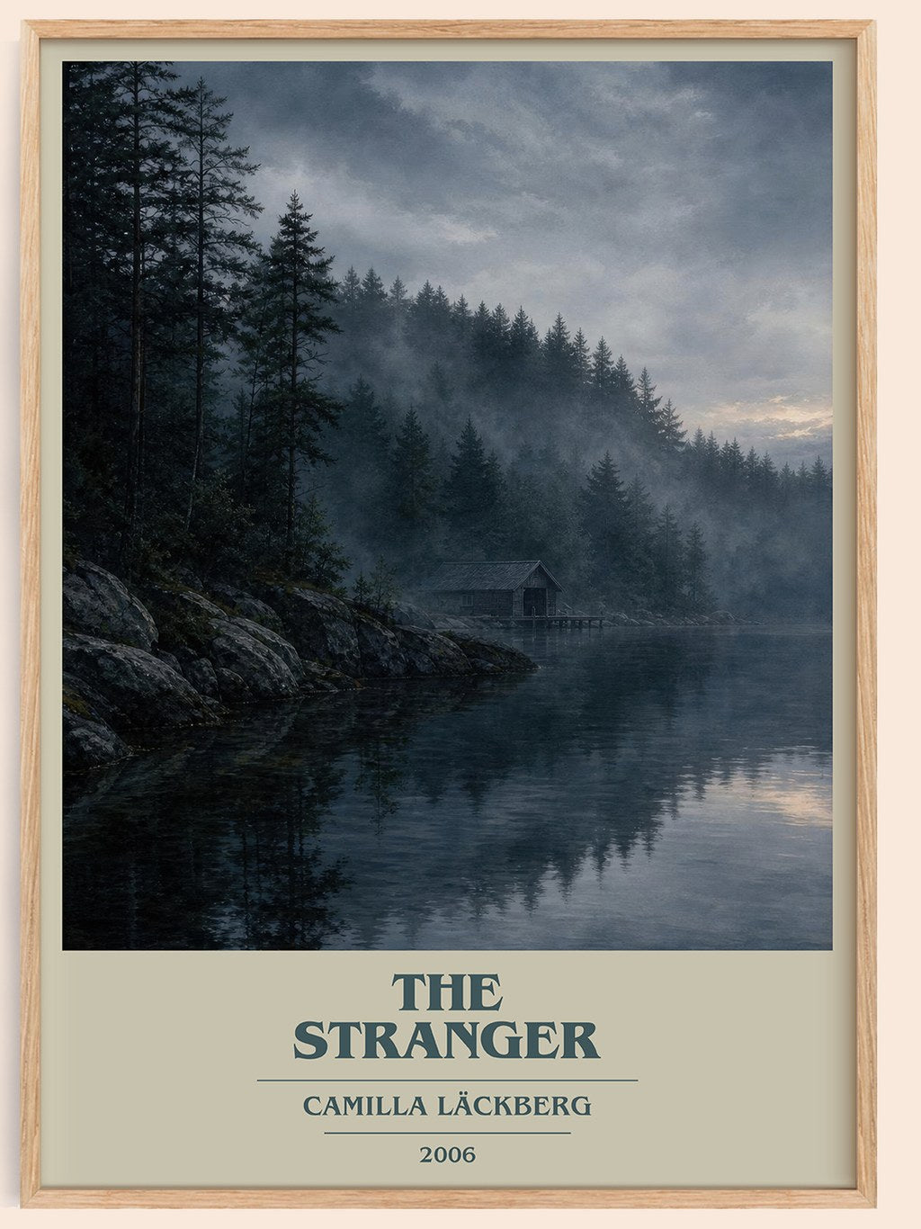 The Stranger book cover book poster by Camilla Läckberg – framed literary art print