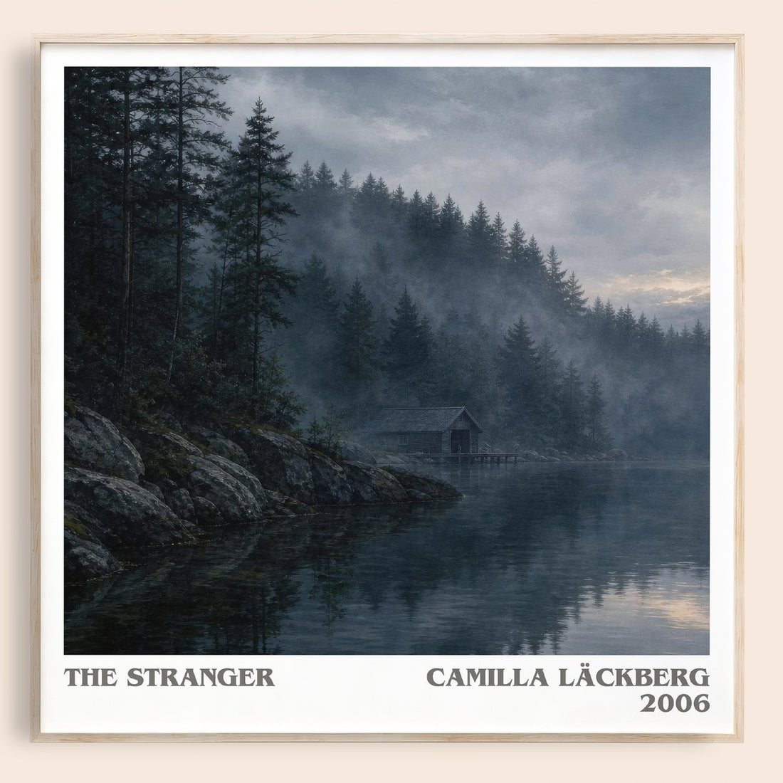The Stranger literary book poster by Camilla Läckberg – framed literary art print