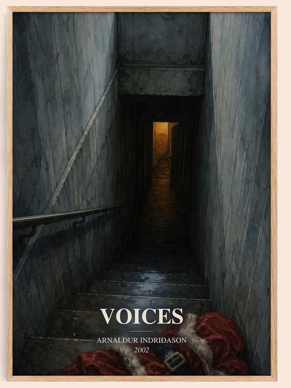 Voices watercolour book poster by Arnaldur Indriðason – framed literary art print