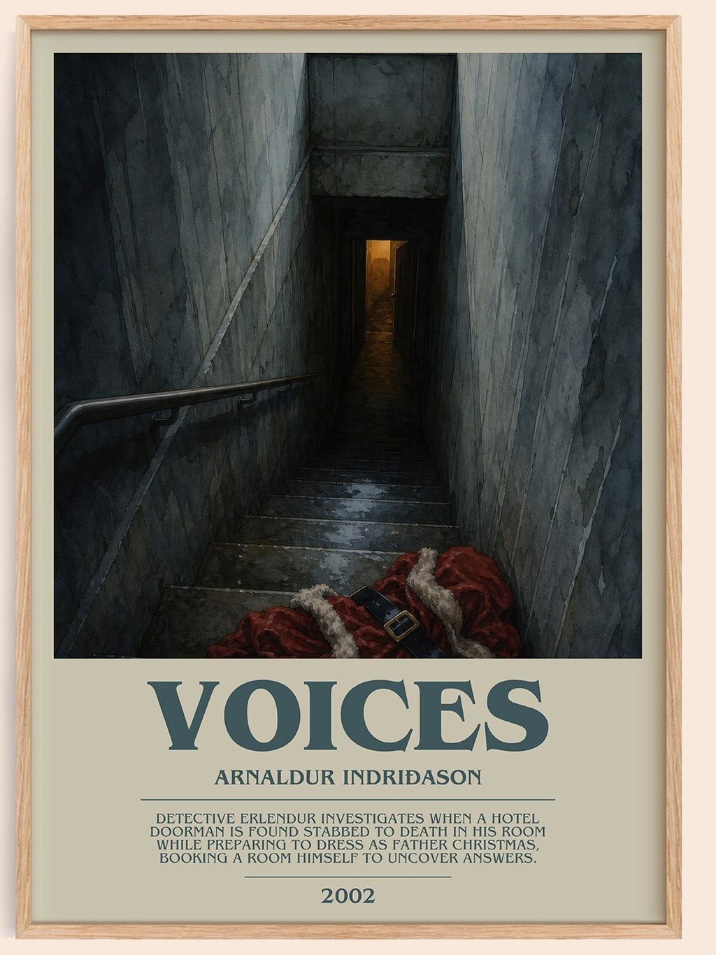 Voices bookish book poster by Arnaldur Indriðason – framed literary art print