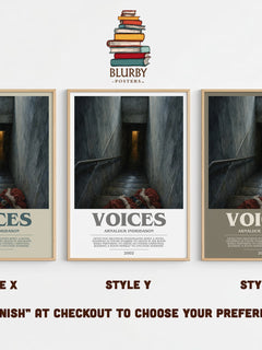 Voices bookish print in frame leaning in hallway – crime wall art