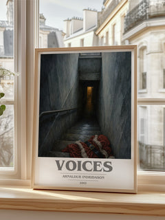 Voices book cover poster colour and style options – Arnaldur Indriðason book art