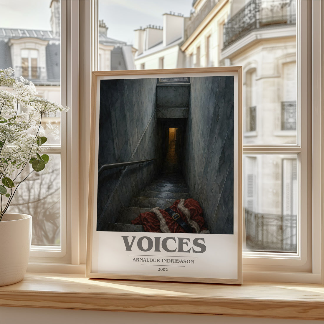Voices book cover poster colour and style options – Arnaldur Indriðason book art