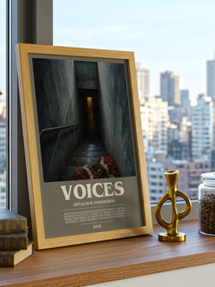 Voices bookish print framed by window – literary home decor