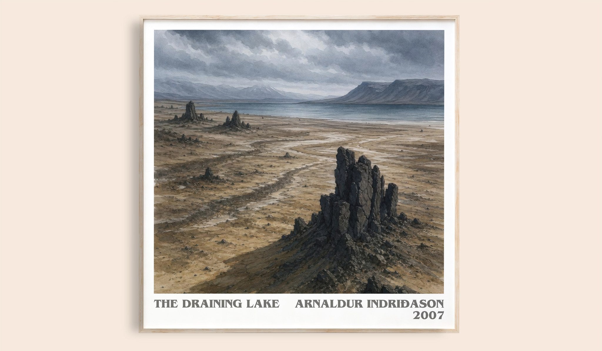 The Draining Lake Literary Art Print by Arnaldur Indriðason