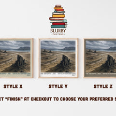 The Draining Lake literary print in frame leaning in hallway – crime wall art