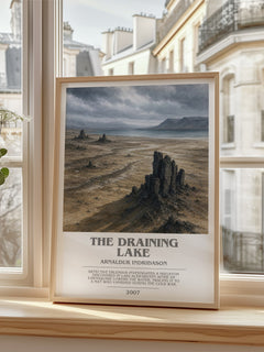 The Draining Lake bookish poster colour and style options – Arnaldur Indriðason book art