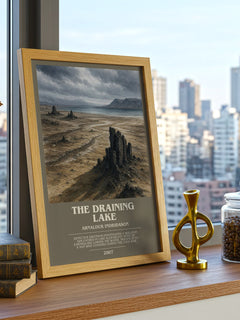 The Draining Lake bookish print framed by window – literary home decor