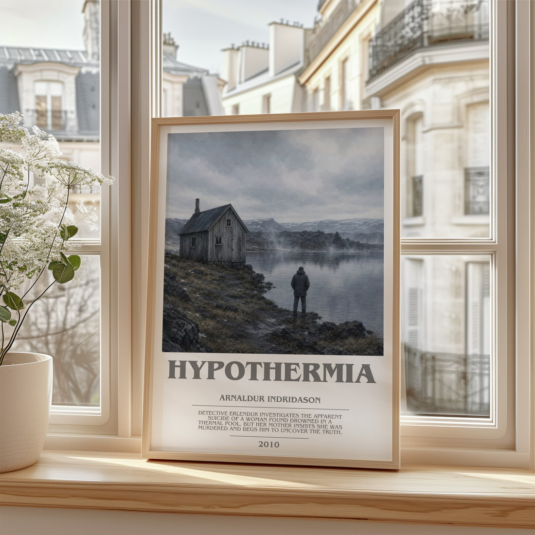 Hypothermia bookish poster colour and style options – Arnaldur Indriðason book art