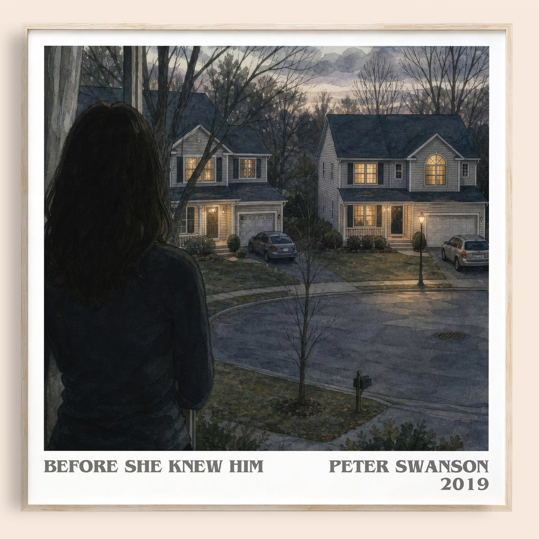 Before She Knew Him literary book poster by Peter Swanson – framed literary art print