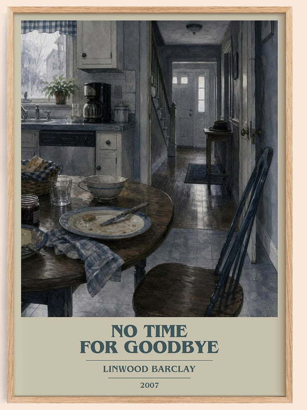 No Time for Goodbye book cover book poster by Linwood Barclay – framed literary art print