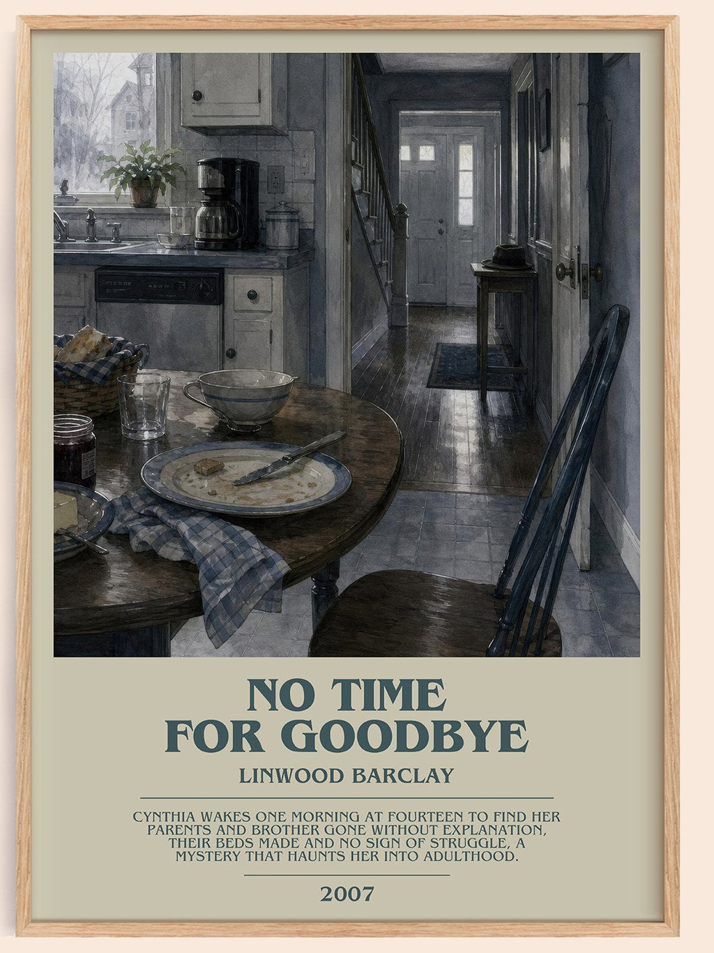 No Time for Goodbye bookish book poster by Linwood Barclay – framed literary art print
