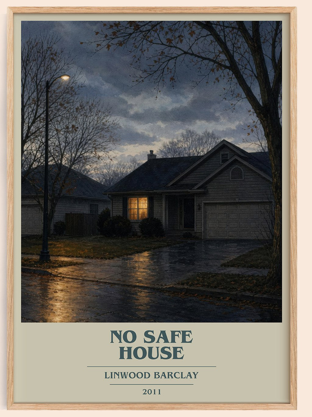 No Safe House book cover book poster by Linwood Barclay – framed literary art print